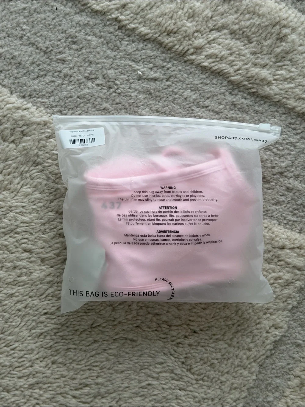 437 THE MICRO BRA POWDER PINK - Picture 3 of 4
